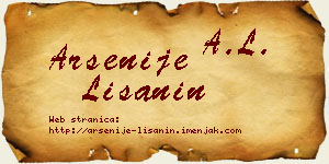 Arsenije Lišanin vizit kartica